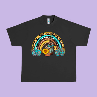Cowboy Boots And Hat Rainbow Urban Heavy Tee Designed By Adodesignshop