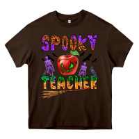 Chocolate Brown spooky teacher Heavy Core Tee - BundleAndBundleShop