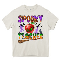 Cream spooky teacher Heavy Core Tee - BundleAndBundleShop