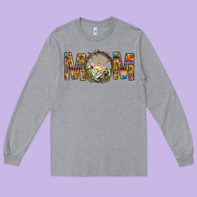 Western Mom With Baby Jesus Long Sleeve Tee Designed By Bundleandbundleshop