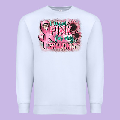 I Wear Pink For My Grandma Premium Sweatshirt Designed By Cowgirlartshop
