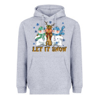 Heather Grey let it snow reindeer snowman Heavyweight Hoodie - CowGirlArtShop