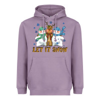 Lavender let it snow reindeer snowman Heavyweight Hoodie - CowGirlArtShop