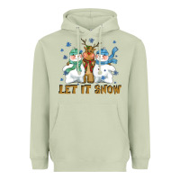 Matcha let it snow reindeer snowman Heavyweight Hoodie - CowGirlArtShop