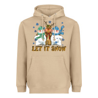 Mushroom let it snow reindeer snowman Heavyweight Hoodie - CowGirlArtShop
