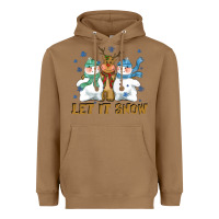 Toasted Coconut let it snow reindeer snowman Heavyweight Hoodie - CowGirlArtShop