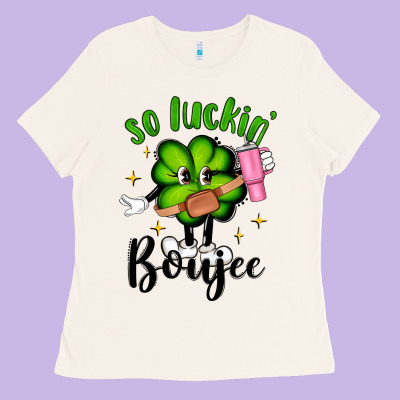 So Luckin Boujee Ladies Tee Designed By Artiststas