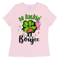Bubblegum Pink so luckin boujee Ladies Tee - Artiststas
