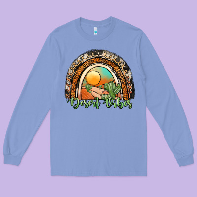 Desert Vibes Rainbow Long Sleeve Tee Designed By Jahusdesignshop
