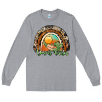 Heather Grey desert vibes rainbow Long Sleeve Tee - JahusDesignShop