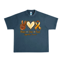 Midnight Navy Peace love cure Appendix Cancer Urban Heavy Tee - NancyCooperArtShop