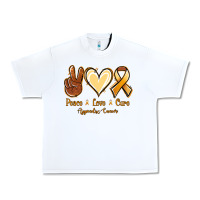 White Peace love cure Appendix Cancer Urban Heavy Tee - NancyCooperArtShop