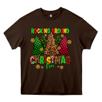Chocolate Brown rocking around the christmas tree Heavy Core Tee - AdoDesignShop