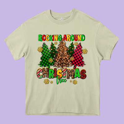 Rocking Around The Christmas Tree Heavy Core Tee Designed By Adodesignshop