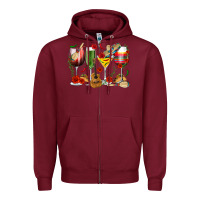 Burgundy Mexico Wine Glasses Zipper Hoodie - texasbilliewilder