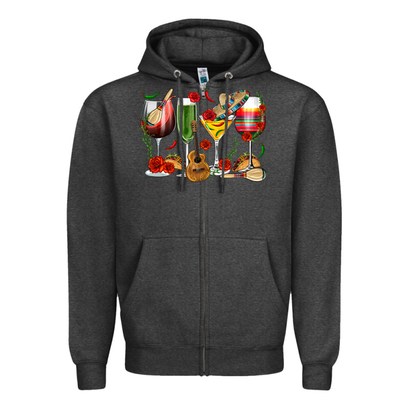 Mexico Wine Glasses Zipper Hoodie by texasbilliewilder | Teevron