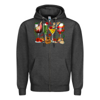 Charcoal Heather Mexico Wine Glasses Zipper Hoodie - texasbilliewilder