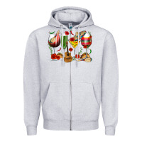 Heather Grey Mexico Wine Glasses Zipper Hoodie - texasbilliewilder
