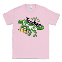 Bubblegum Pink teacher saurus Classic Tee - MaliasSmallBusiness