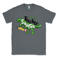 Charcoal Heather teacher saurus Classic Tee - MaliasSmallBusiness