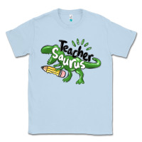 Dusty Blue teacher saurus Classic Tee - MaliasSmallBusiness