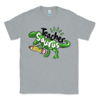 Heather Grey teacher saurus Classic Tee - MaliasSmallBusiness