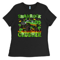 Black shamrock crusher Ladies Tee - Artiststas