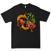 Black rodeo cowboy sunflower cactus Premium Tee - JahusDesignShop
