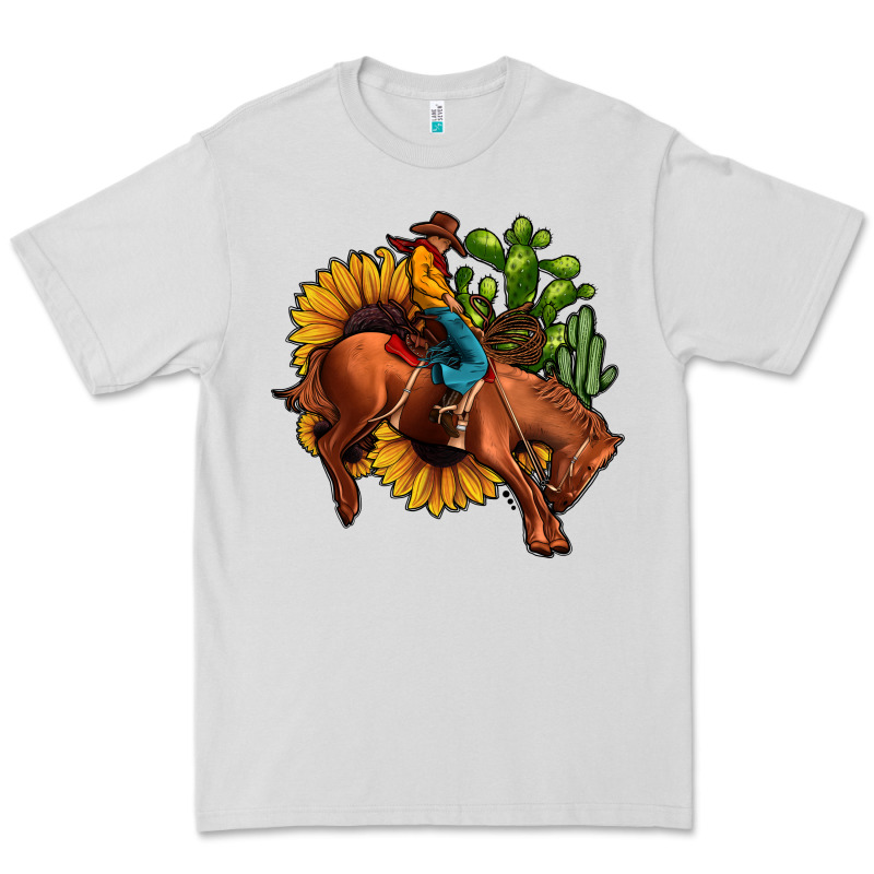 Rodeo Cowboy Sunflower Cactus Premium Tee by JahusDesignShop | Teevron