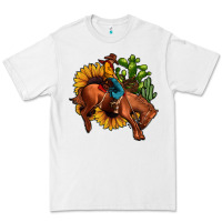 White rodeo cowboy sunflower cactus Premium Tee - JahusDesignShop