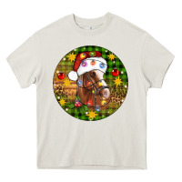 Cream Christmas horse Heavy Core Tee - Artiststas