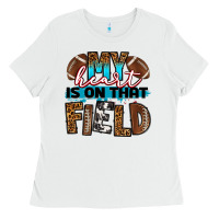 White my heart is on that field football Ladies Tee - RanaPortraitStore