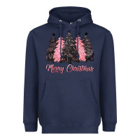 Navy pink merry christmas Heavyweight Hoodie - CowGirlArtShop
