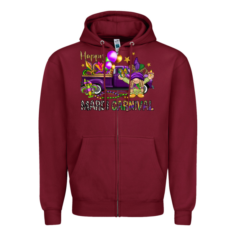 Happy Mardi Carnival With Truck Zipper Hoodie by NancyCooperArtShop | Teevron