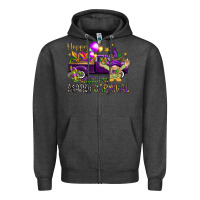 Charcoal Heather Happy Mardi Carnival with truck Zipper Hoodie - NancyCooperArtShop