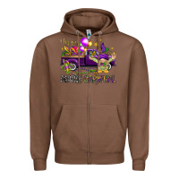 Chestnut Happy Mardi Carnival with truck Zipper Hoodie - NancyCooperArtShop