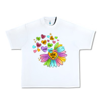 White sunflower love hugs Urban Heavy Tee - MaliasSmallBusiness