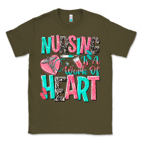 Army Green nursing is a work of heart Classic Tee - NancyCooperArtShop
