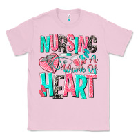 Bubblegum Pink nursing is a work of heart Classic Tee - NancyCooperArtShop