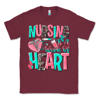 Burgundy nursing is a work of heart Classic Tee - NancyCooperArtShop