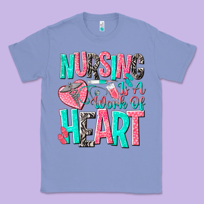 Nursing Is A Work Of Heart Classic Tee Designed By Nancycooperartshop