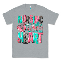 Heather Grey nursing is a work of heart Classic Tee - NancyCooperArtShop