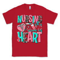 Red nursing is a work of heart Classic Tee - NancyCooperArtShop