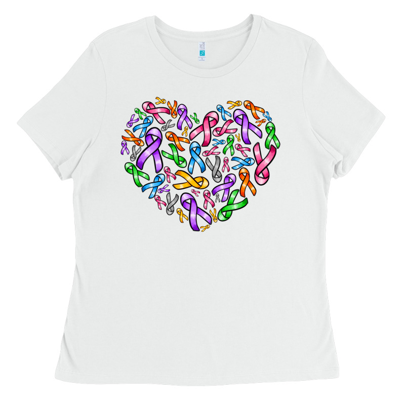 Cancer Ribbon Heart Ladies Tee by AdoDesignShop | Teevron