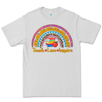 Dove Grey back to school rainbow teach love inspire Premium Tee - AdoDesignShop