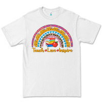 White back to school rainbow teach love inspire Premium Tee - AdoDesignShop