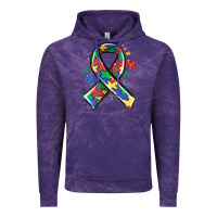 Cloud Purple autism puzzle ribbon Vintage Hoodie - MaliasSmallBusiness