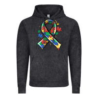 Vintage Black autism puzzle ribbon Vintage Hoodie - MaliasSmallBusiness