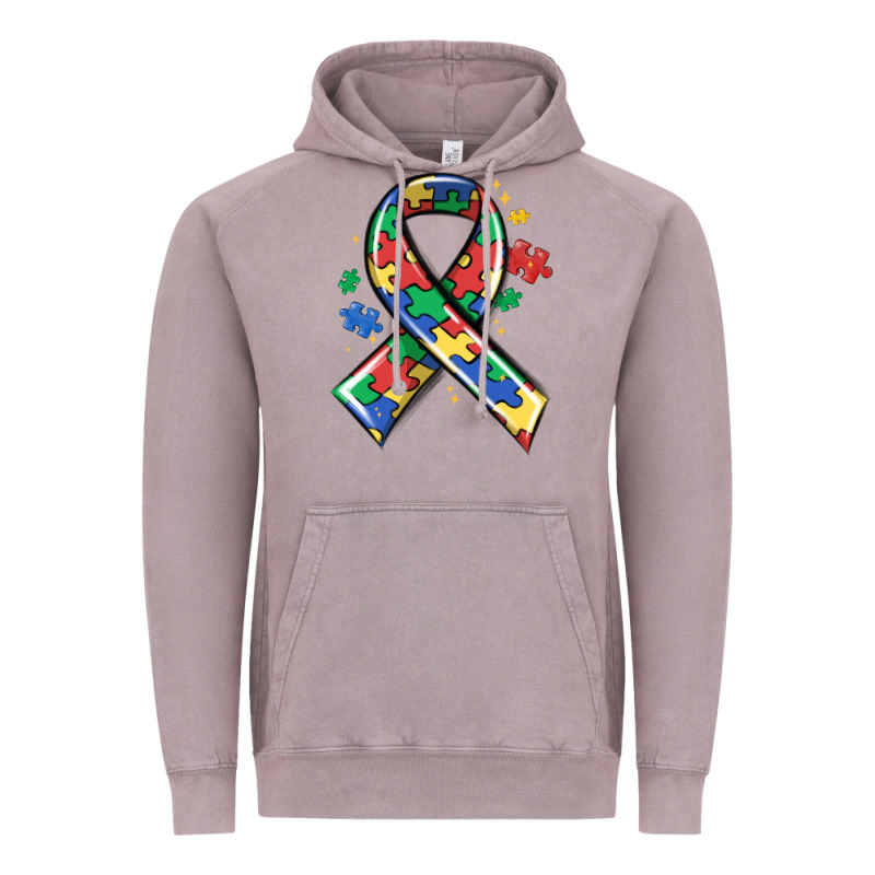 Autism Puzzle Ribbon Vintage Hoodie by MaliasSmallBusiness | Teevron