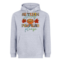 Heather Grey autumn leaves and pumpkins please Heavyweight Hoodie - CowGirlArtShop